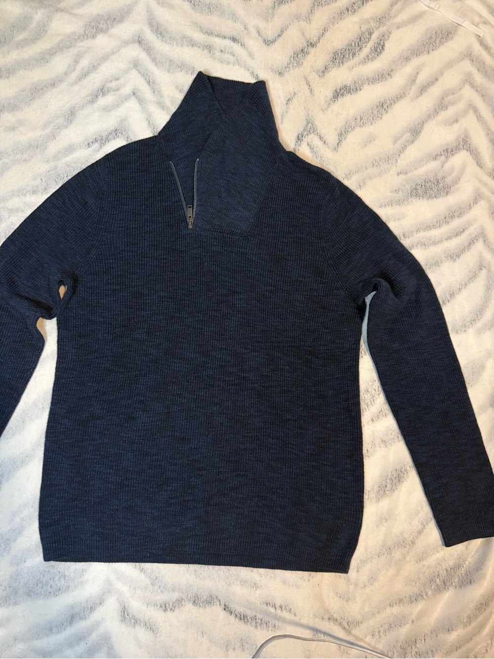 Men's Half-Zip Knit Sweater - Navy